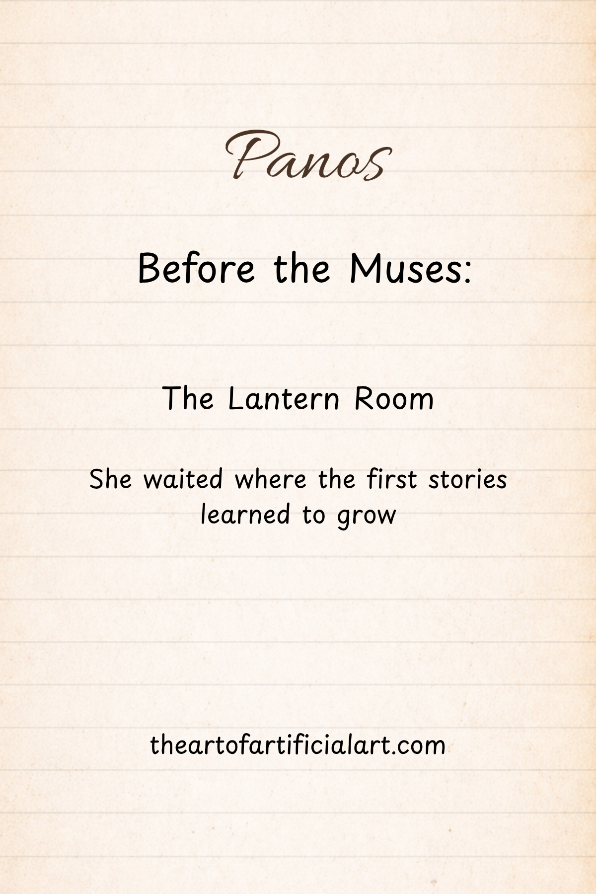 Before the Muses: First Fragments — The Lantern Room