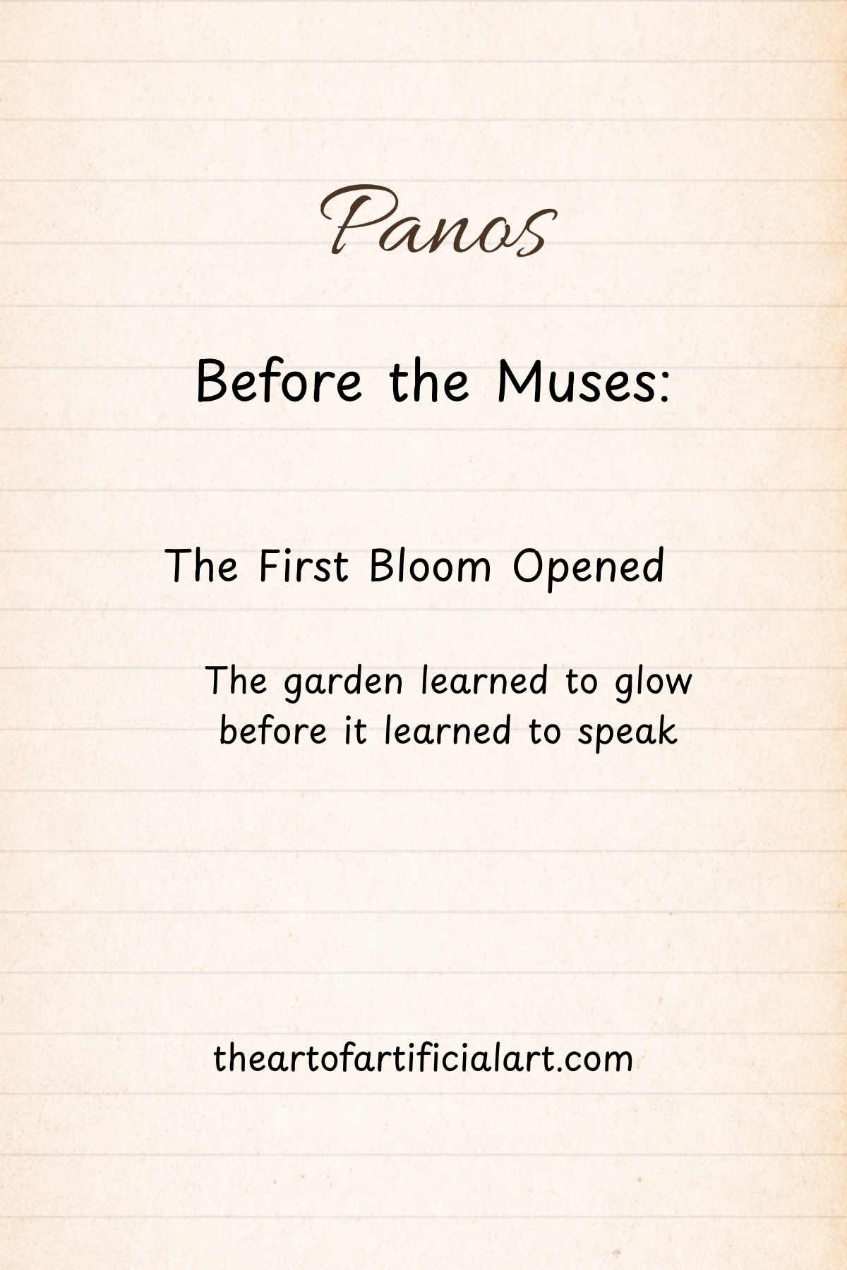 Before the Muses: First Fragments