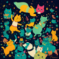 Cats from the Machine — NIght Parade Magnet