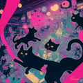 Cats from the Machine — Midnight Mischief Magnet