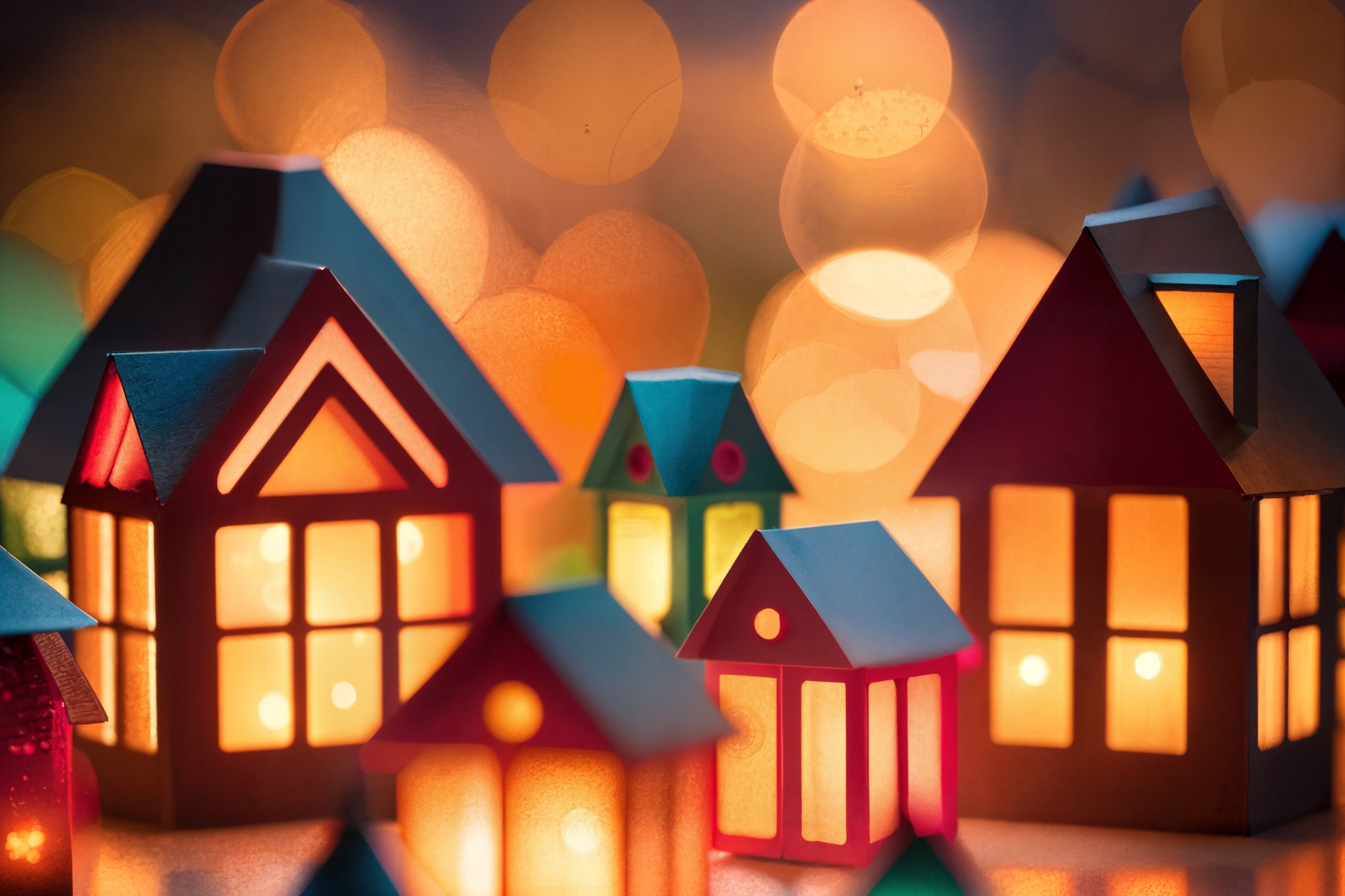 Winter Villages 6 Card Greeting Card Set
