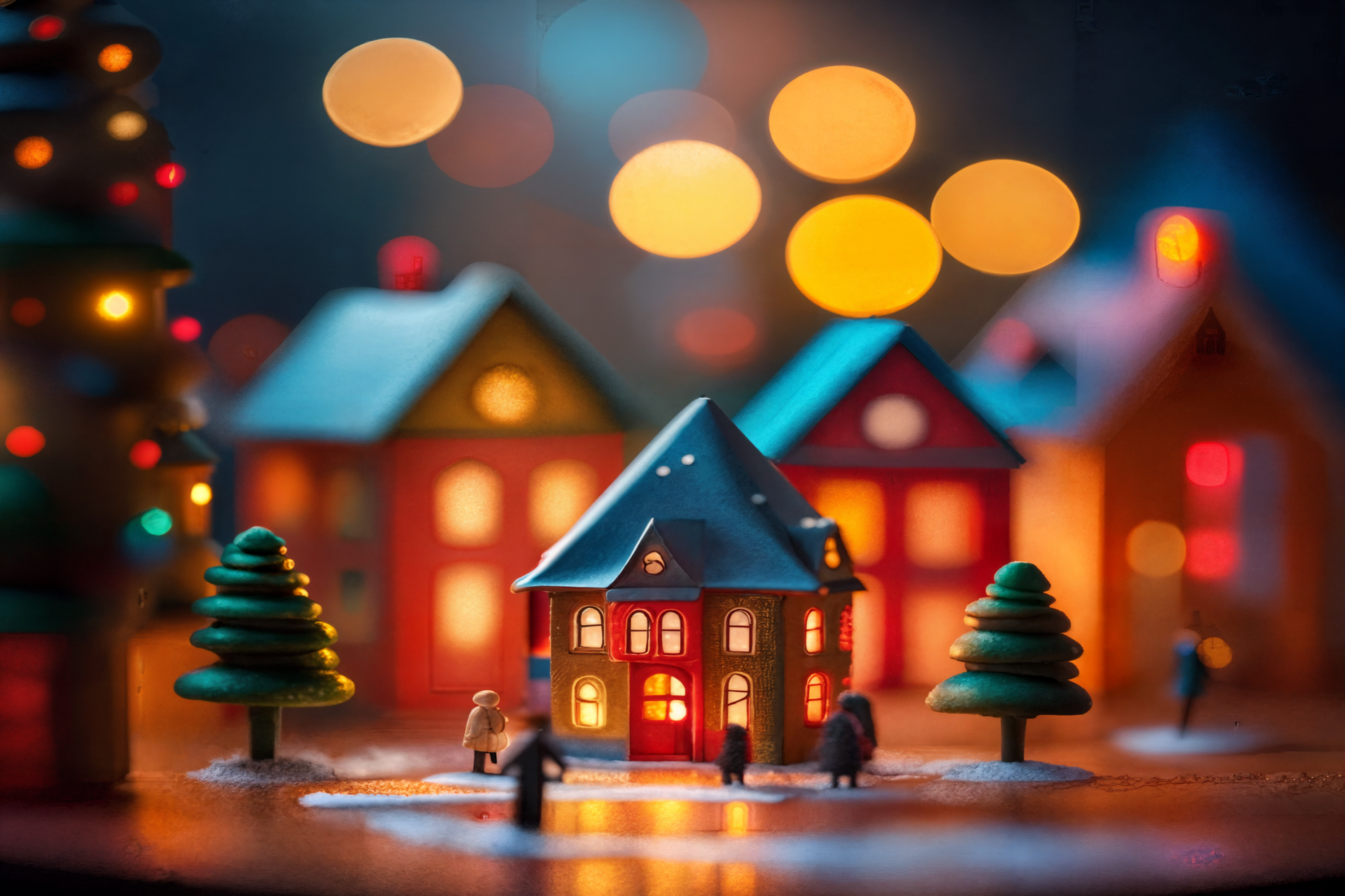 Winter Villages 6 Card Greeting Card Set